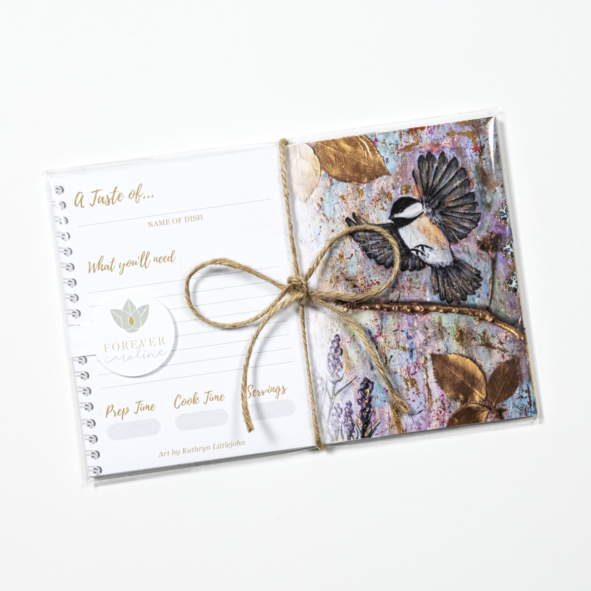 Recipe Cards Gift Set w/ Elegant Chickadee Artwork | 8 Cards