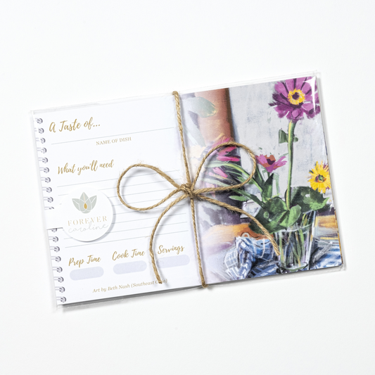 Recipe Cards Gift Set w/ Colorful Flowers Artwork | 8 Cards