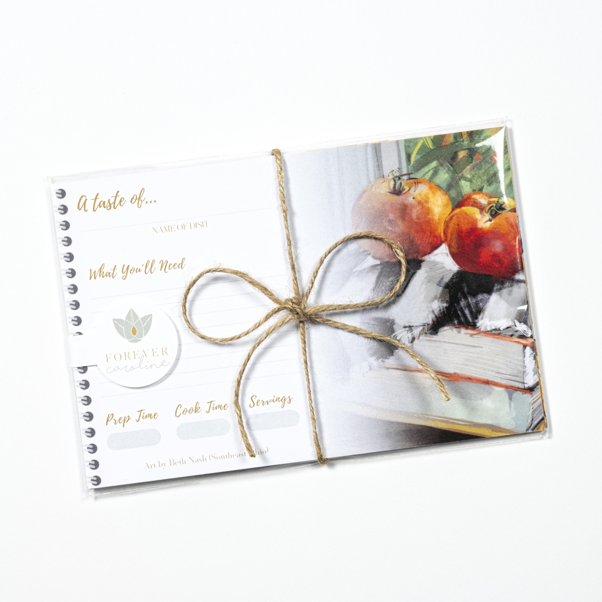 Recipe Cards Gift Set w/ Original Garden Tomato Artwork | 8 Cards