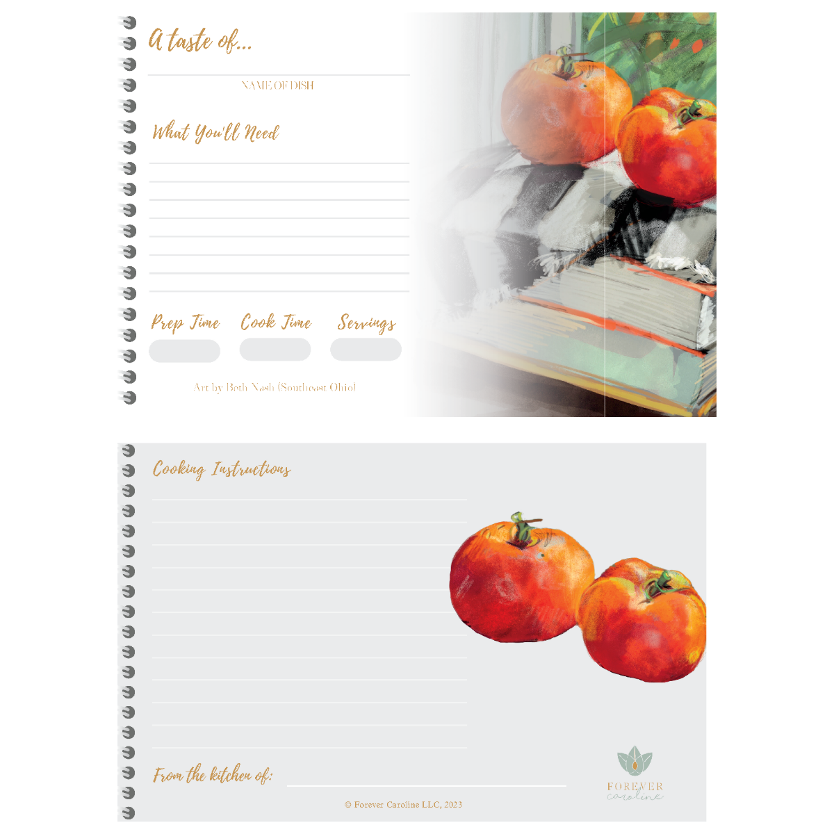 Red Tomato Lover Gift Set | Magnetic Notepad, Recipe Card Set, "Love Notes" Pack of 60 Tiny Cards