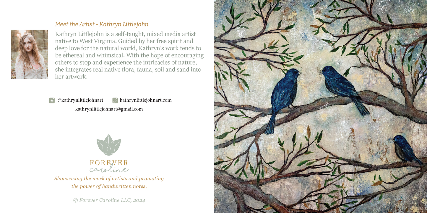 Birds & Branches All-Occasion Blank Notecard OR 4-Card Set