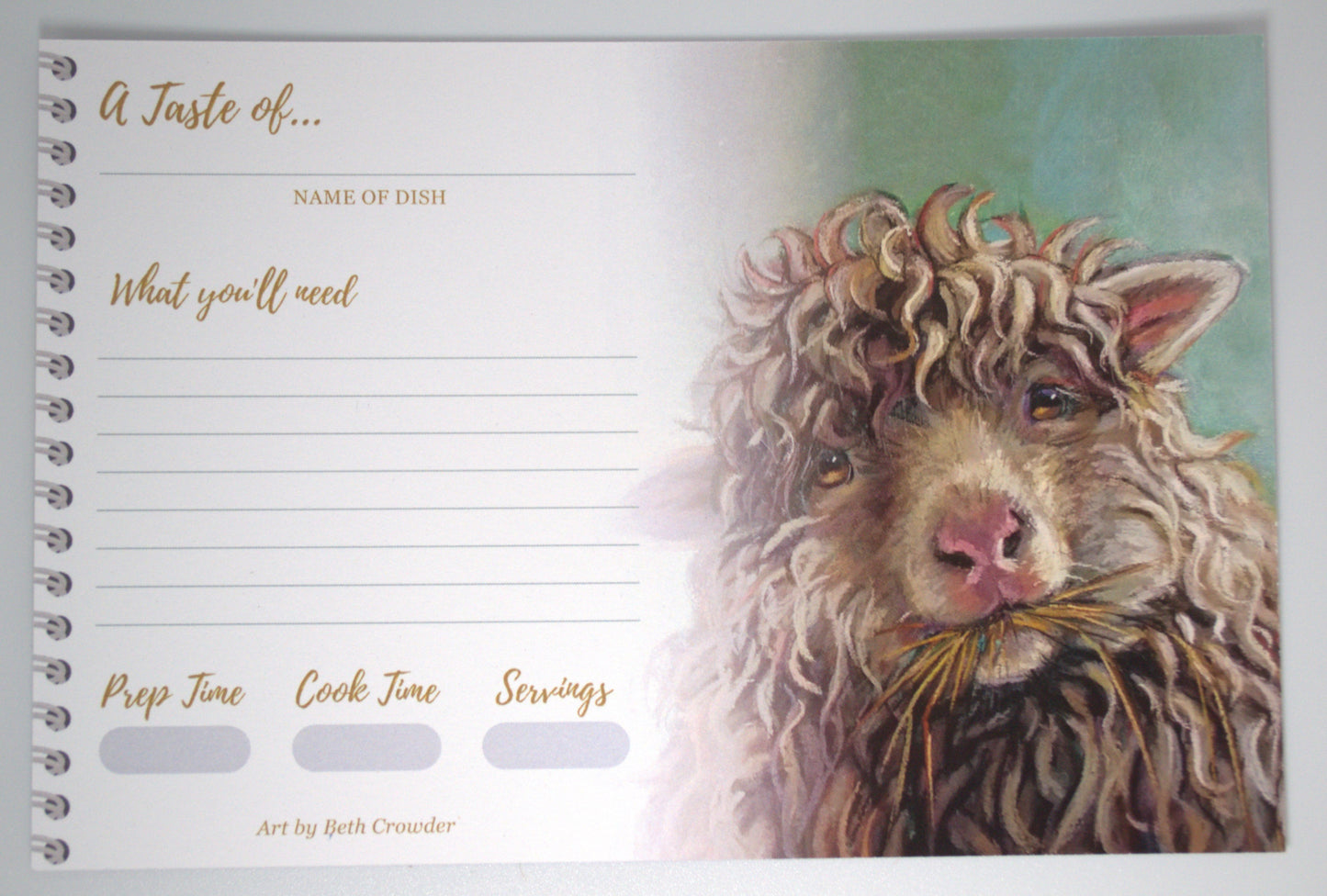 Recipe Cards Gift Set w/ Fluffy Sheep Artwork | 8 Cards