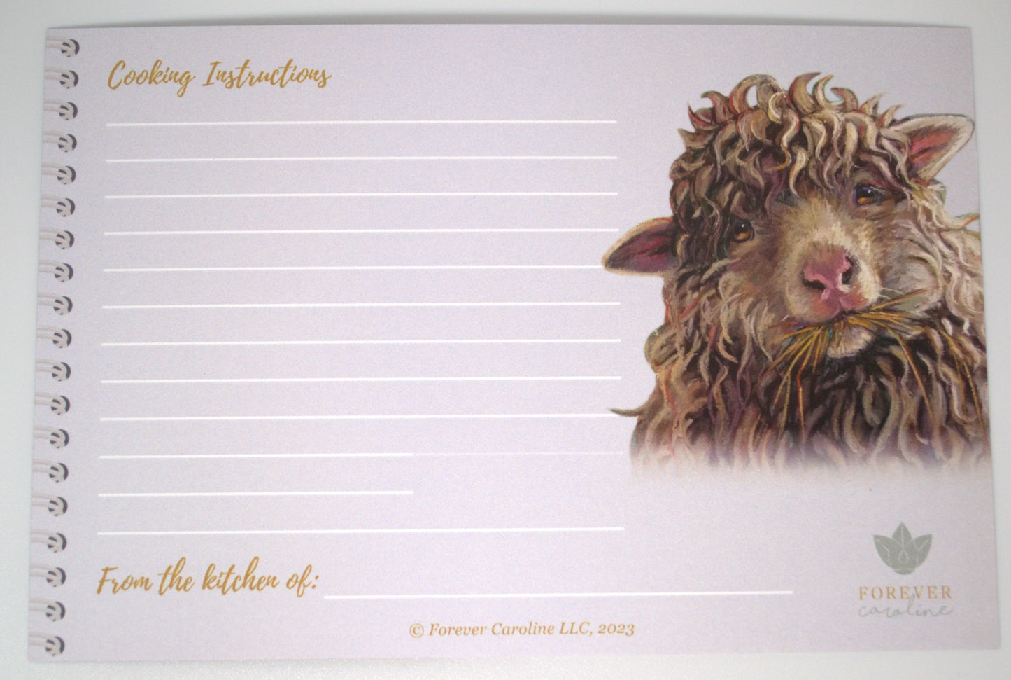 Recipe Cards Gift Set w/ Fluffy Sheep Artwork | 8 Cards