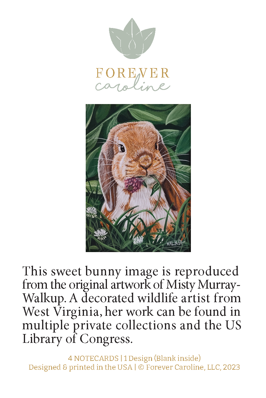 Floppy-Eared Bunny All-Occasion Blank Notecard