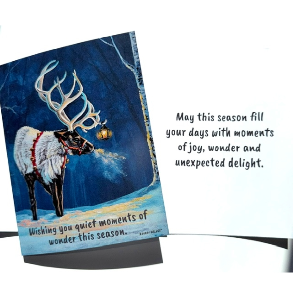 Holiday Card w/ Winter Reindeer and Inside Message | Single or Boxed Set of 4, 8 or 20