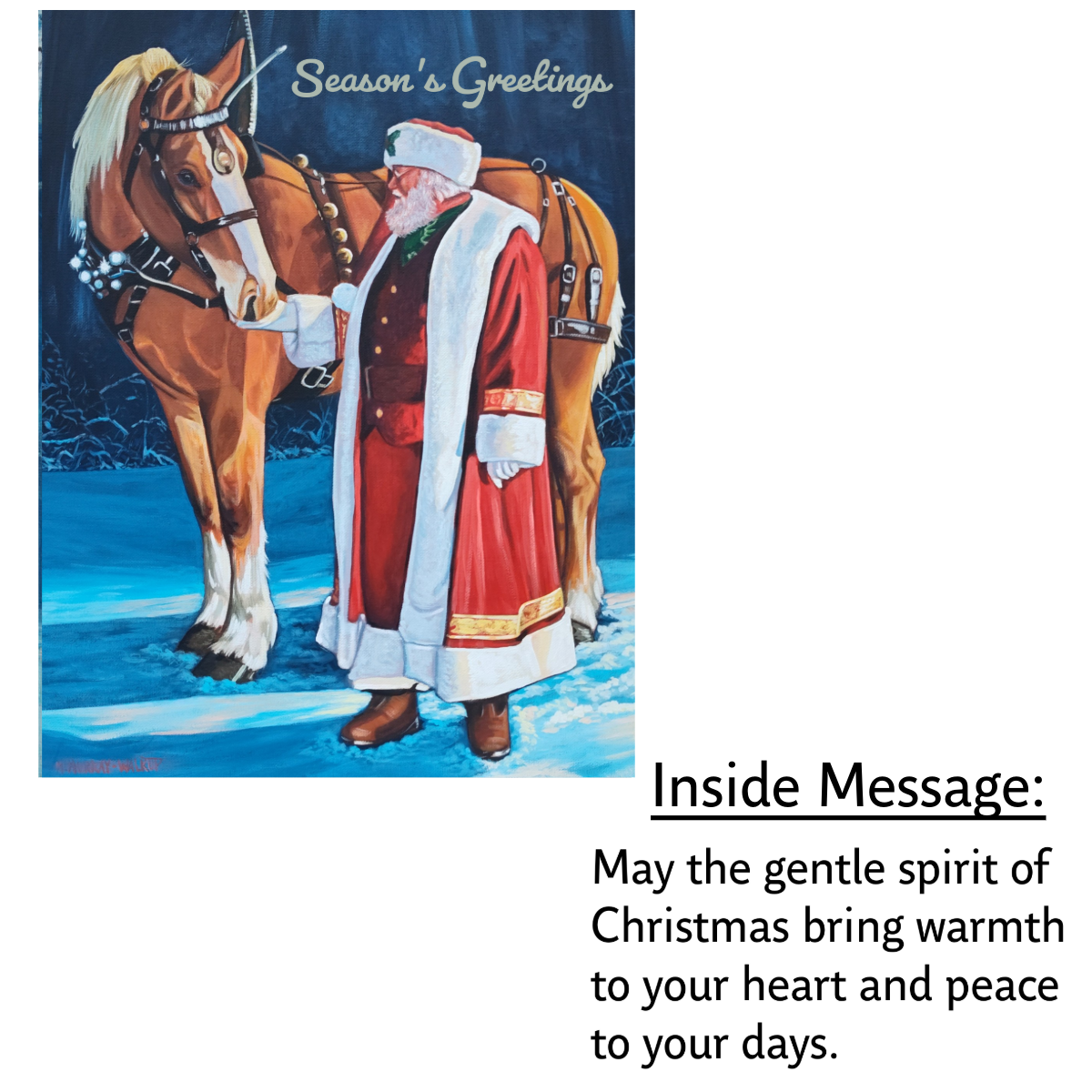 Santa and Horse Christmas Card Boxed Set | 4, 8 or 20 Cards
