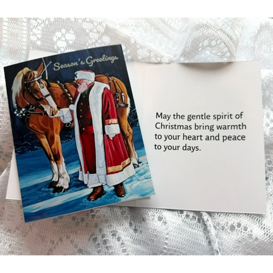 Santa and Horse Christmas Card Boxed Set | 4, 8 or 20 Cards