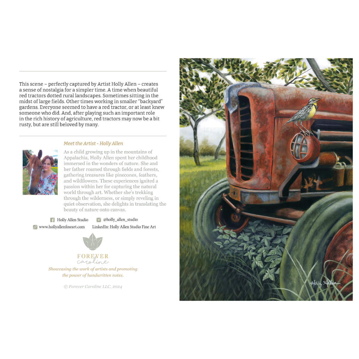 Allen Vintage Tractor Single Notecard