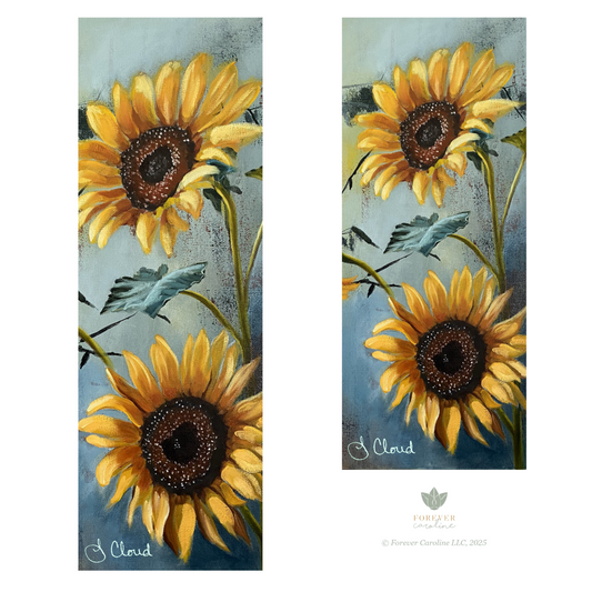 Elegant Sunflower Two-Sided Bookmark with Tassel