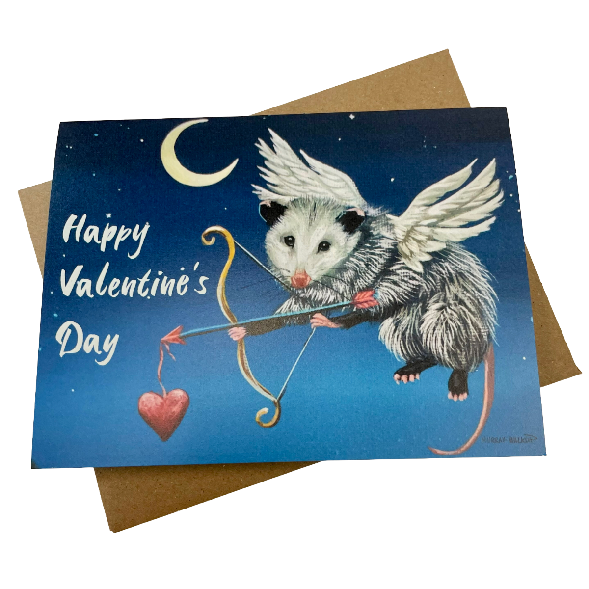 Opossum Cupid Valentine's Day Card