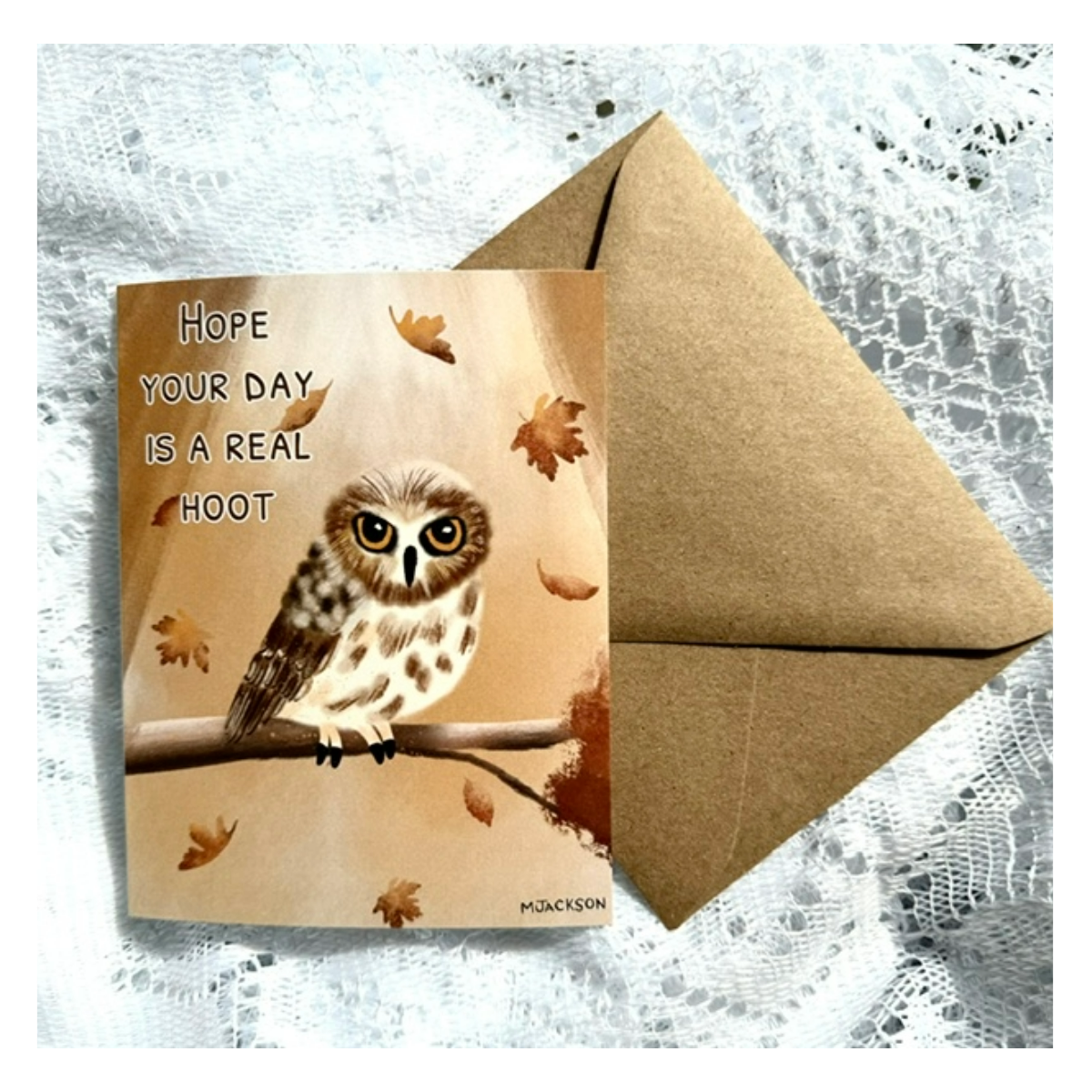 Fall Whimsical Owl Card - "Hope Your Day is a Real Hoot"