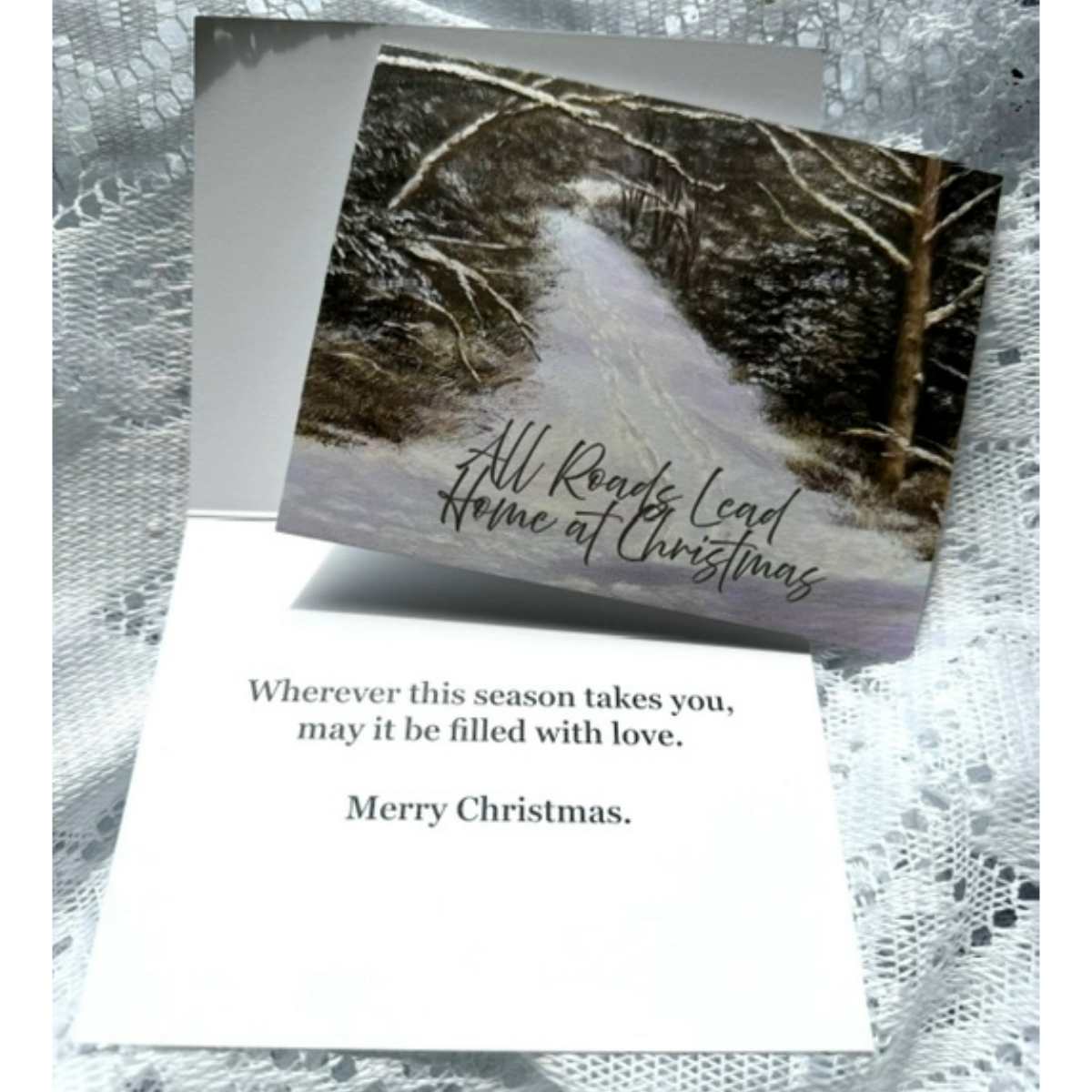All Roads Lead Home at Christmas Holiday Greeting Card