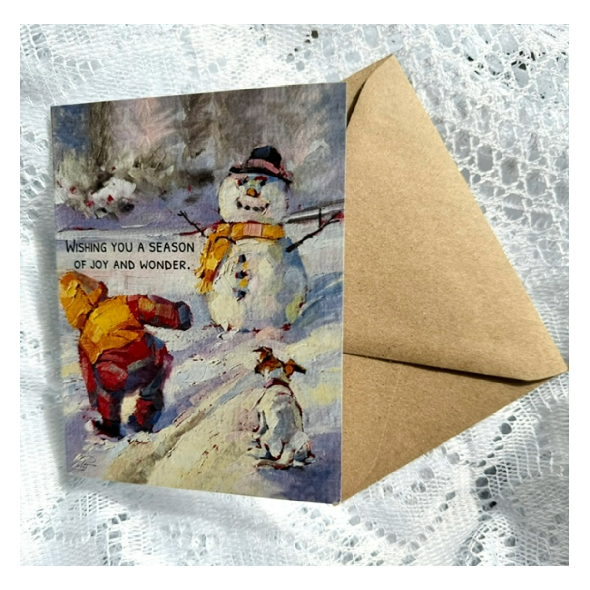 Nostalgic Play Day Holiday Greeting Card |  Single Card or Set of 4, 8 or 20