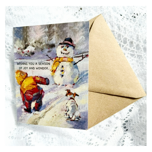 Nostalgic Play Day Holiday Greeting Card |  Single Card or Set of 4, 8 or 20