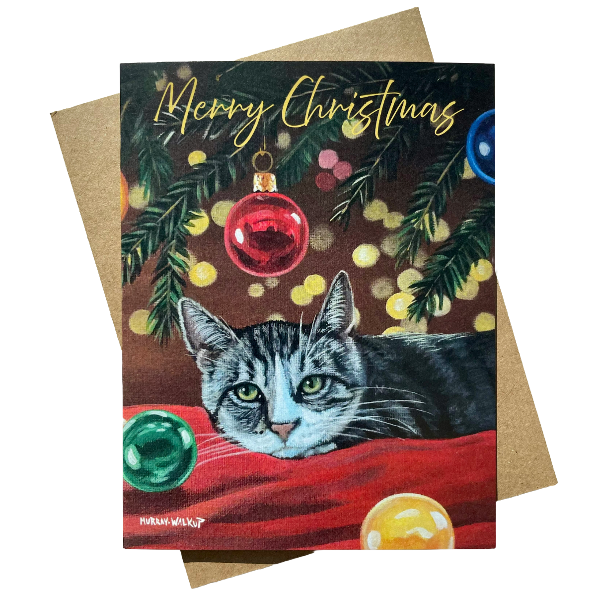 Christmas Tree Cat Greeting Card Boxed Set | 4, 8 or 20 Cards