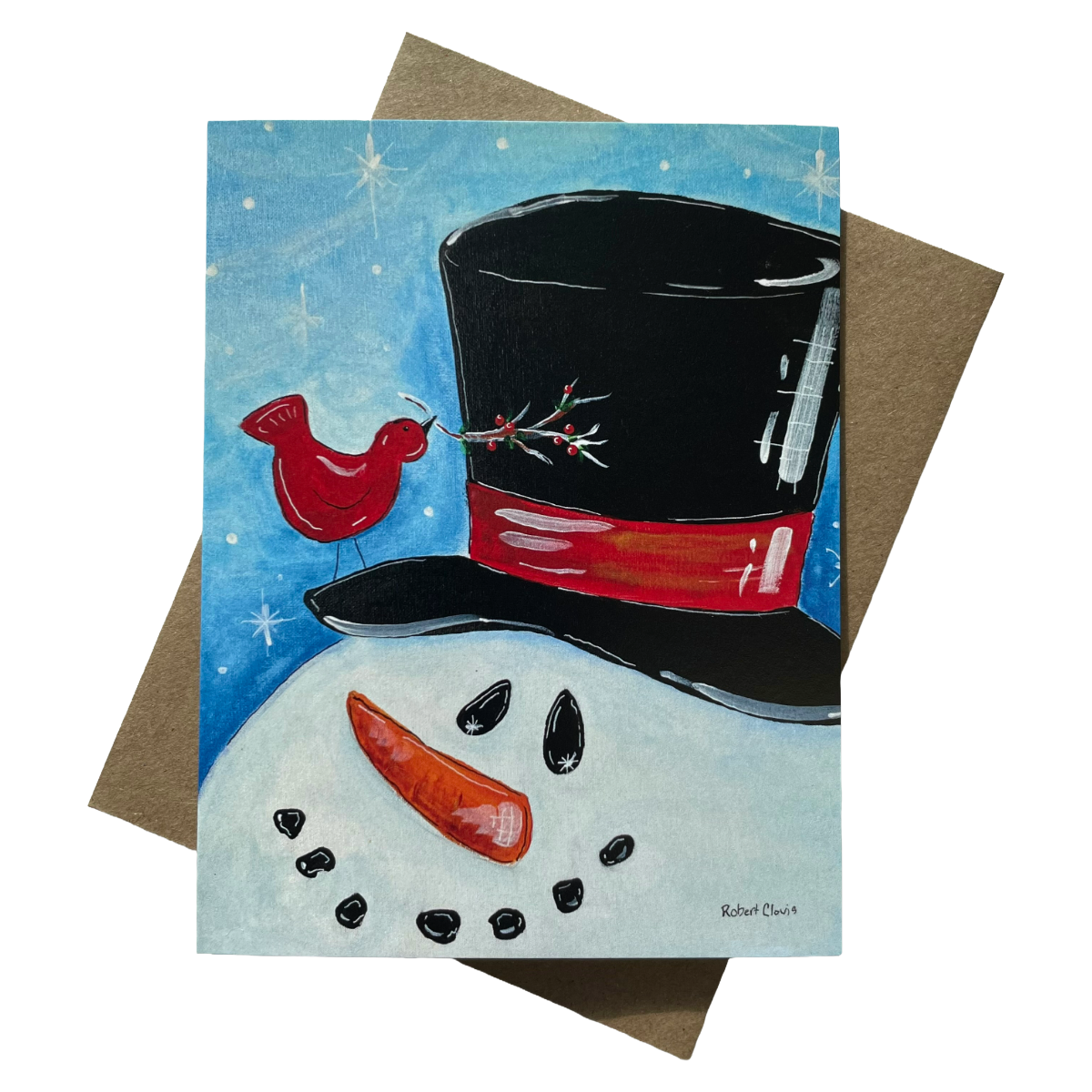 Colorful Snowmen Holiday Card Boxed Set (Blank Inside) | 4, 8 or 20 Cards