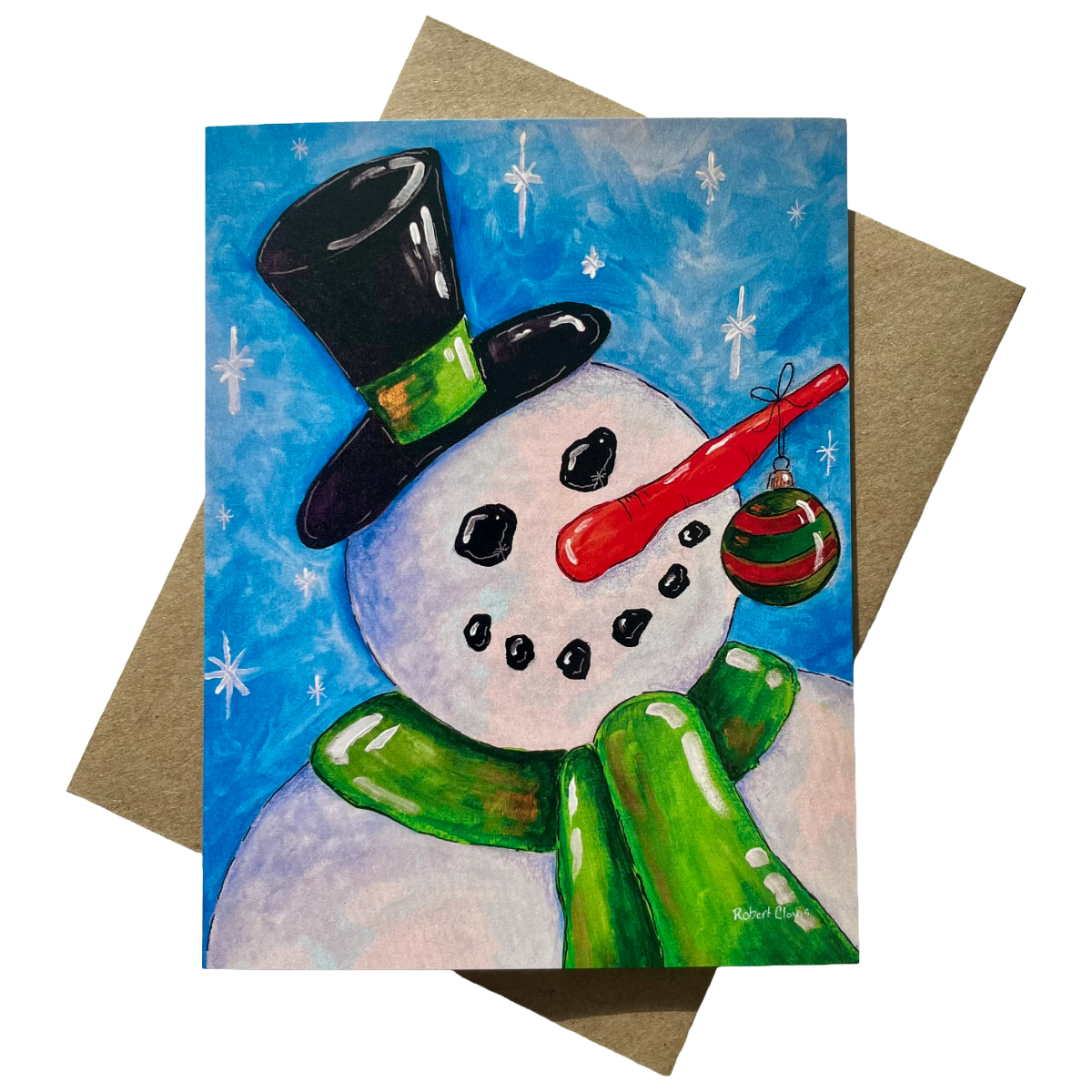 Colorful Snowmen Holiday Card Boxed Set (Blank Inside) | 4, 8 or 20 Cards