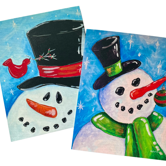 Colorful Snowmen Holiday Card Boxed Set (Blank Inside) | 4, 8 or 20 Cards
