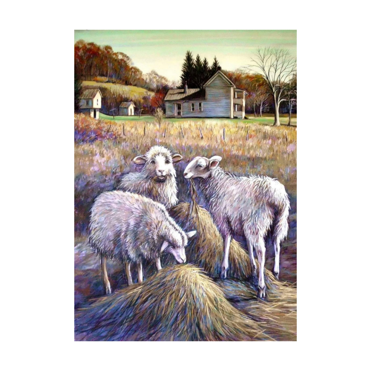 Sheep Trio All-Occasion Blank Notecard | Farm and Country Theme