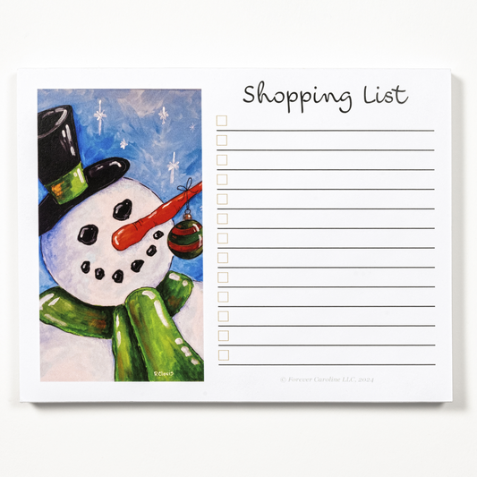 Clovis Colorful Snowman Lined Shopping LIst