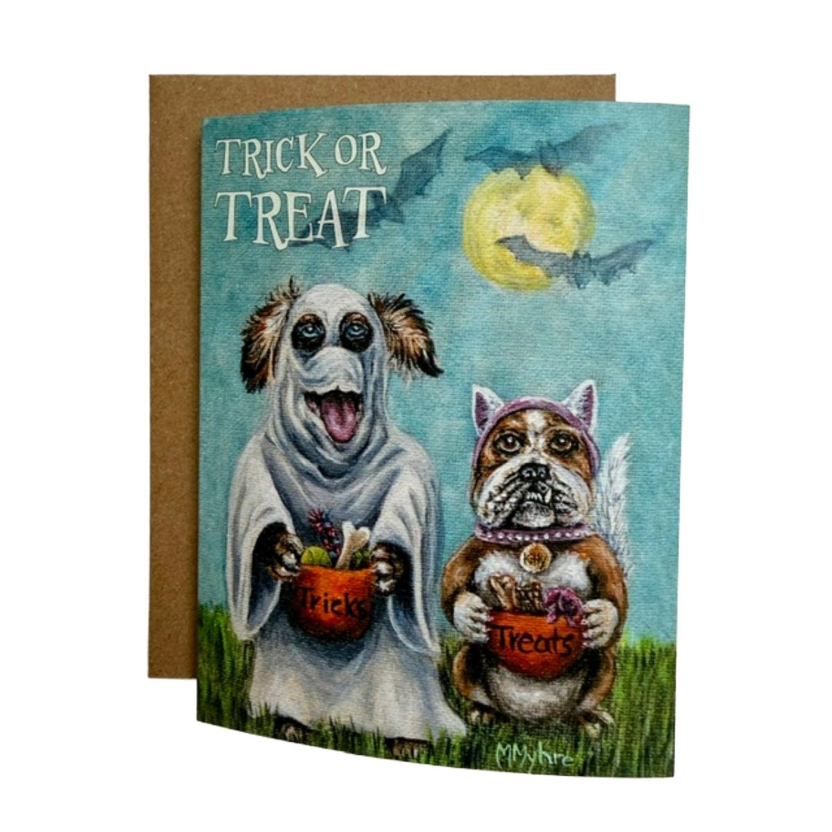 Halloween Dogs in Costume "Trick or Treat" Greeting Card