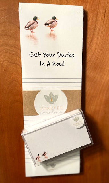 Harding Ducks on Ice Set Featuring Notepad and "Love Notes"