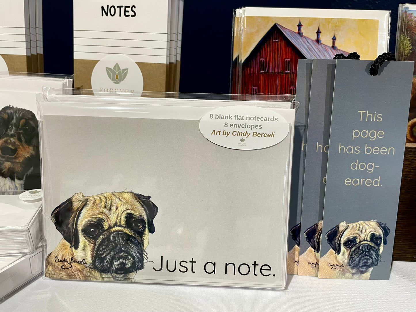 Bookmark w/ Pug or Doodle Dog Artwork & "Dog-Eared" Message