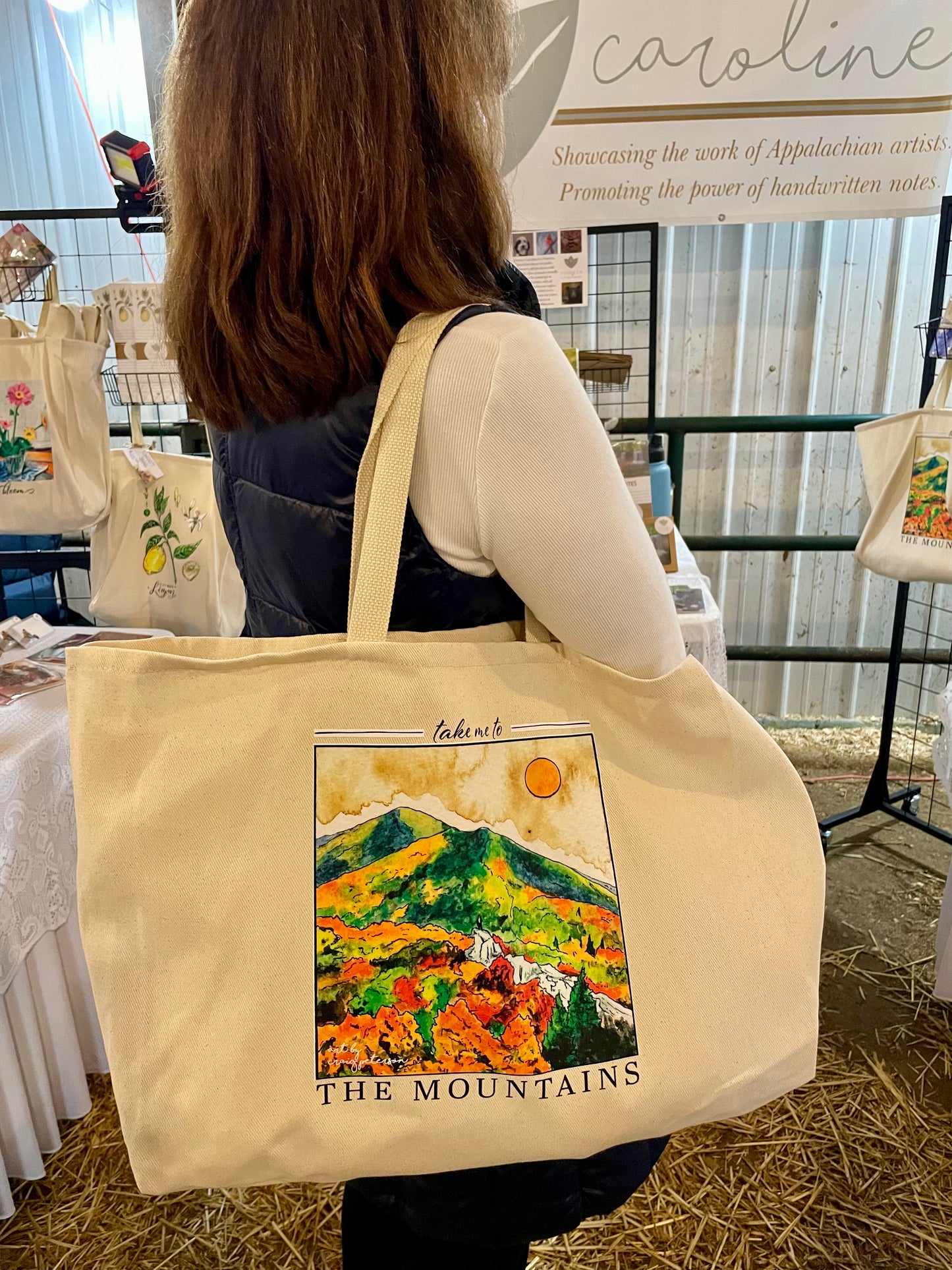"Take Me to the Mountains" Jumbo Tote Bag and Carry All