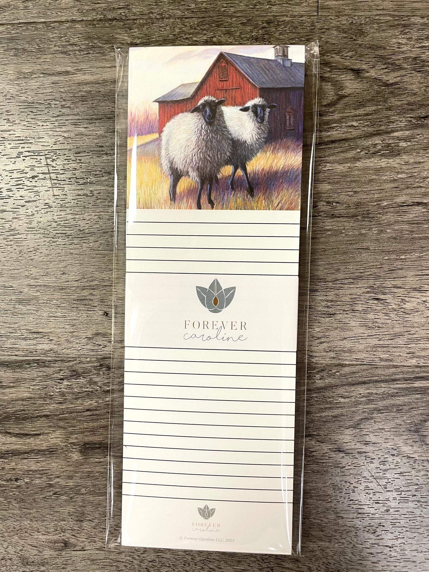 Magnetic Notepad w/ Original Sheep and Barn Artwork | Cute Sheep Memo Pad