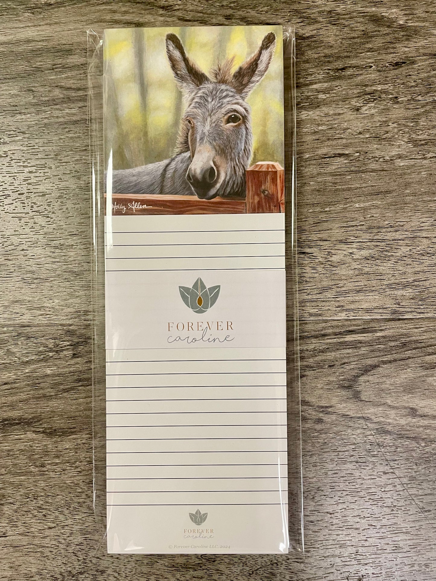 Magnetic Notepad w/ Donkey Artwork | Cute Donkey Memo Pad