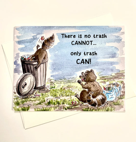Raccoon "Dumpster Diver" Motivational Notecard