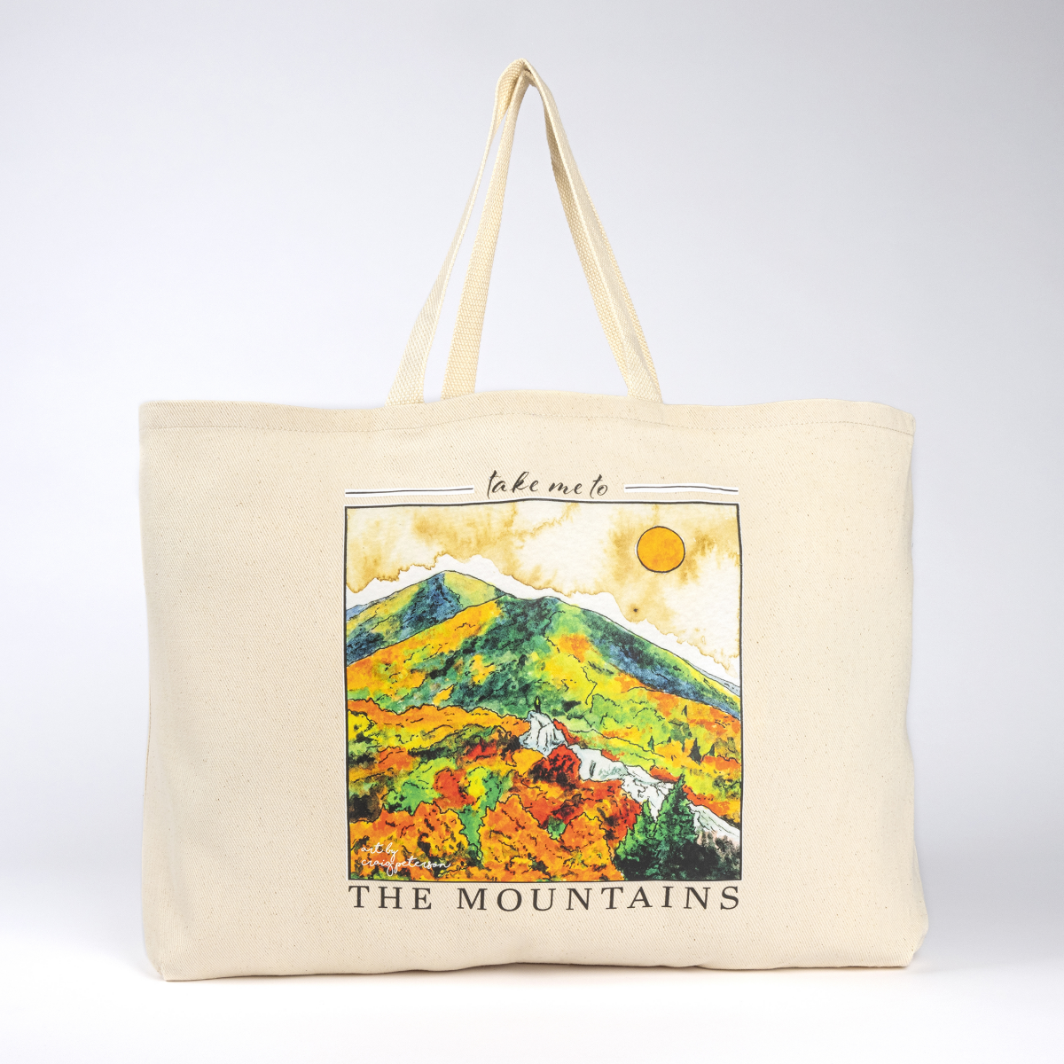 Peterson "Take Me to the Mountains" Jumbo Tote Bag