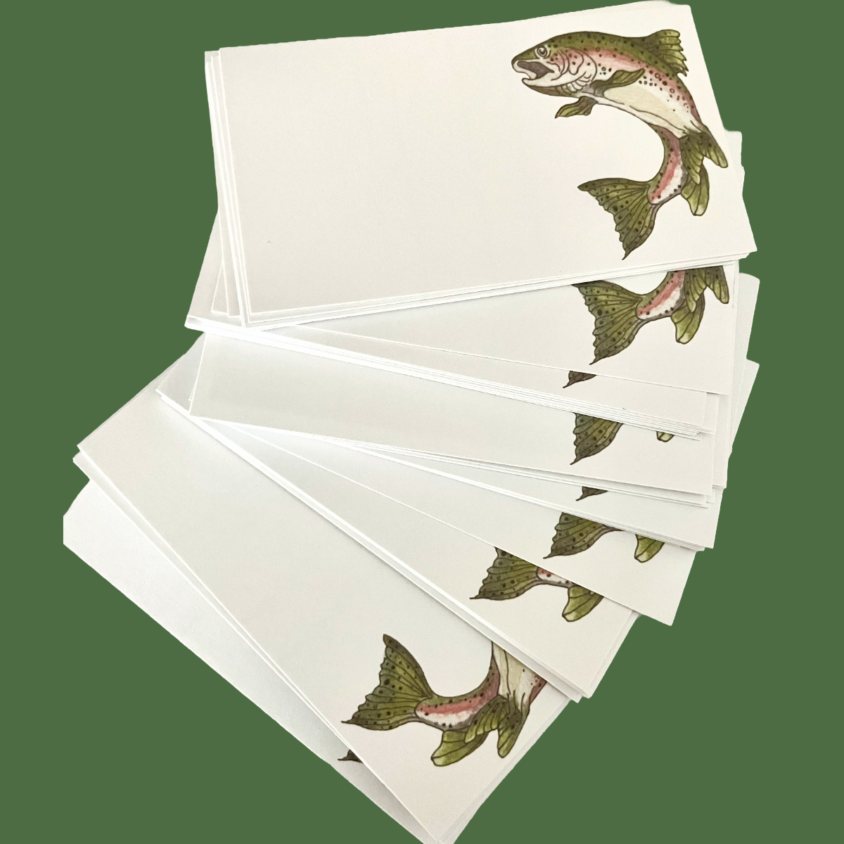 Rainbow Trout Fish "Love Notes" Pack of 60 Tiny Cards