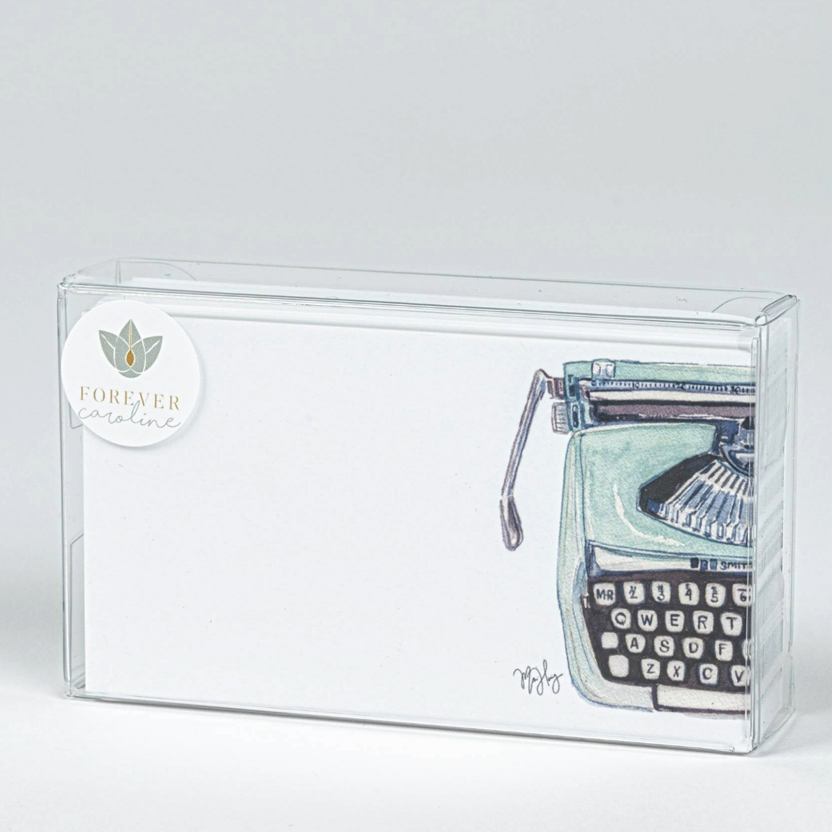Vintage Blue Typewriter "Love Notes" Pack of 60 Cards