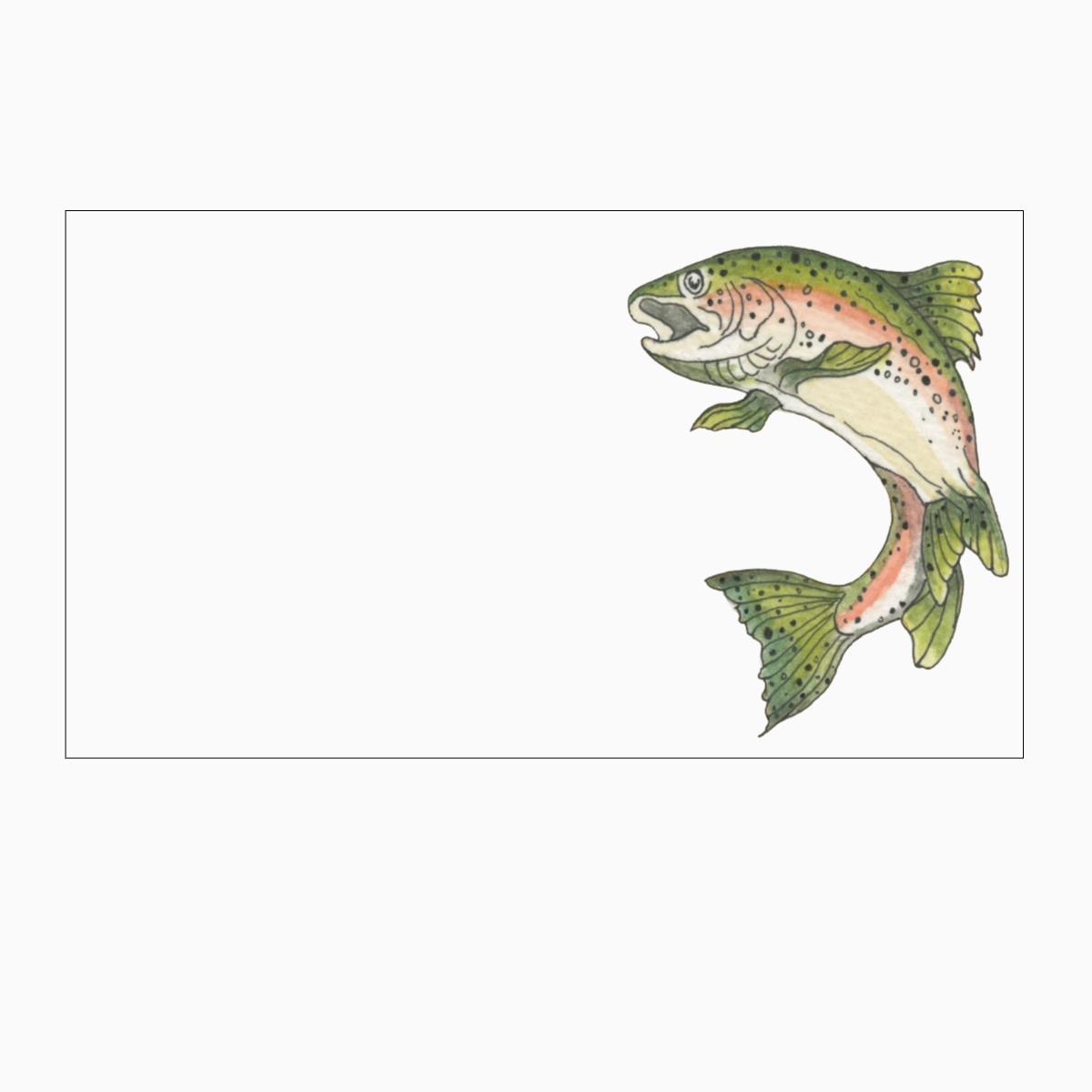 Rainbow Trout Fish "Love Notes" Pack of 60 Tiny Cards