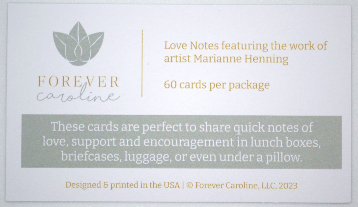 Vintage Blue Typewriter "Love Notes" Pack of 60 Cards
