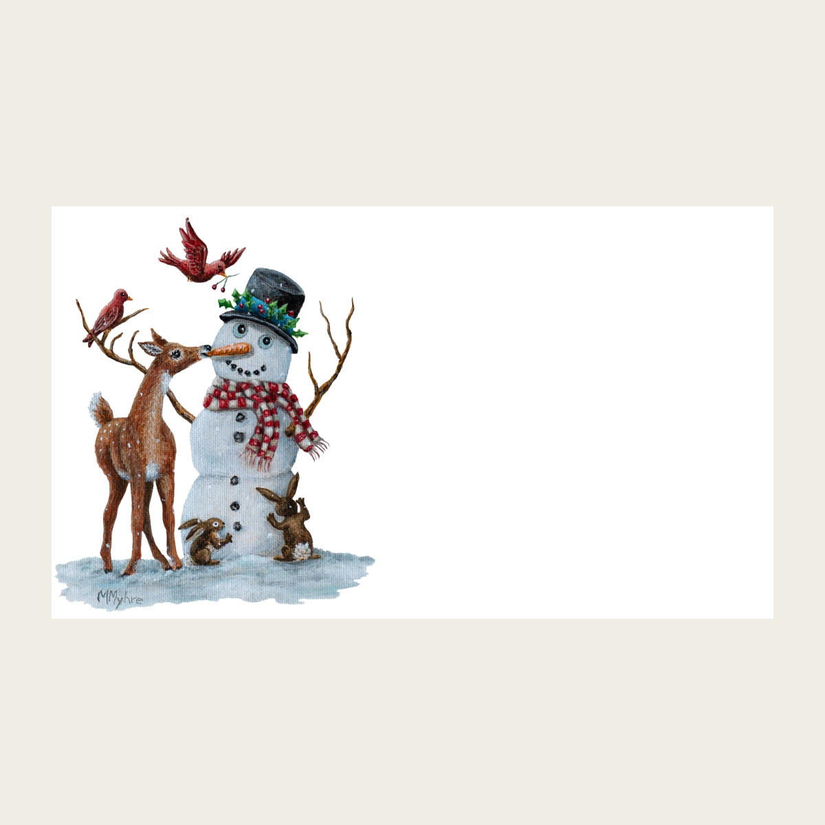 Woodlands Snowman "Love Notes" Pack of 60 Tiny Cards