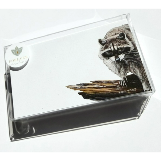 Woodlands Raccoon "Love Notes" Pack of 60 Tiny Cards