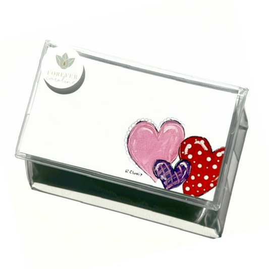 Colorful Hearts "Love Notes" Pack of 60 Tiny Cards