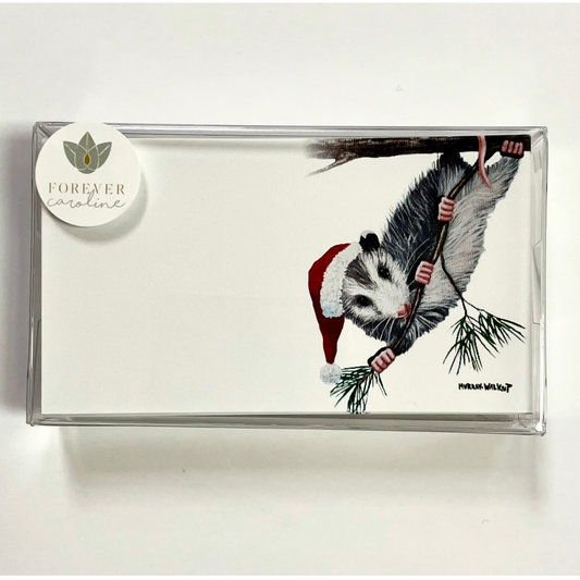 Whimsical Opossum Santa "Love Notes" Pack of 60 Tiny Cards