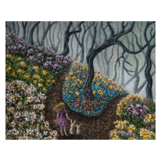 Dreamscape Girl with Bunnies Fine Art Notecard | Single Card or Boxed Set of 4, 8 or 20