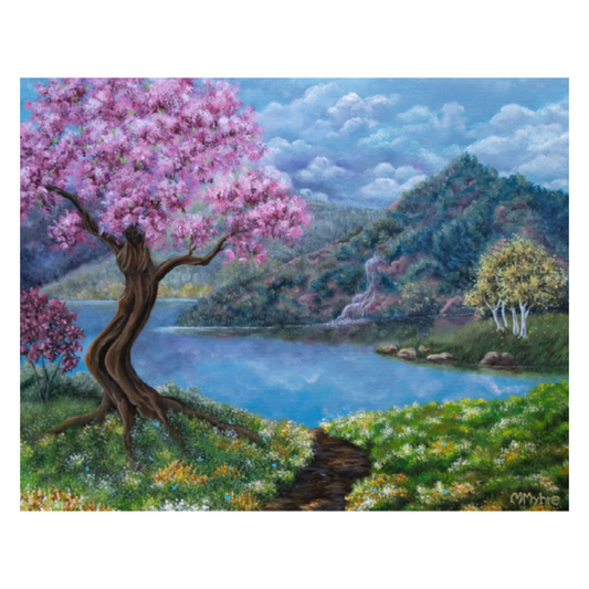 Cherry Blossom Fine Art Dreamscape Greeting Card