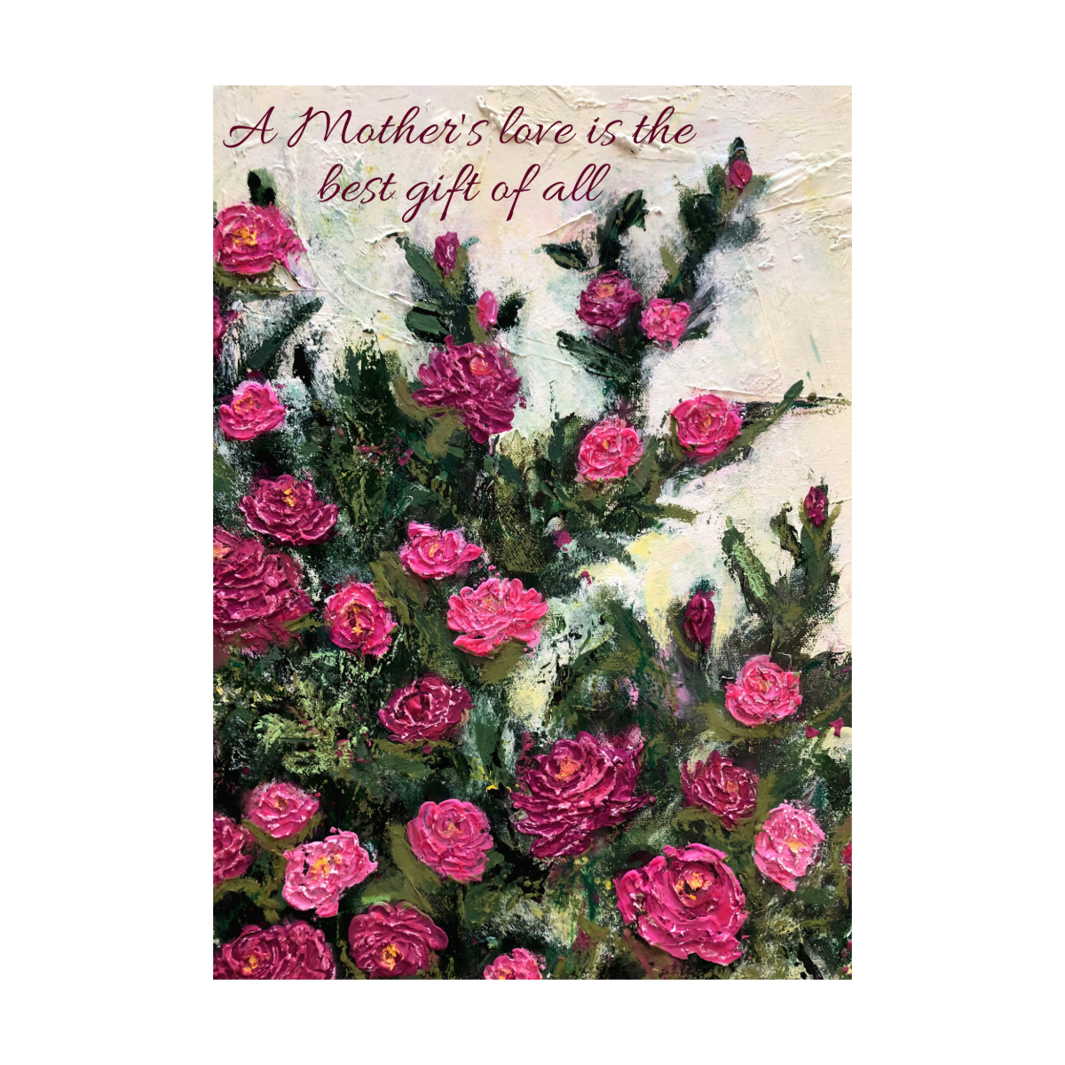 Birthday Card for Mom with Delicate Floral Design and "A Mother's Love Is the Best Gift of All" Message