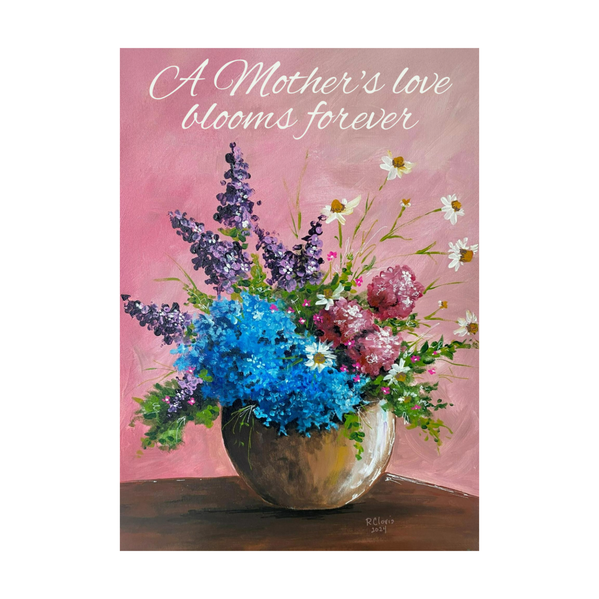 Blissful Blooms Birthday Card for Mom with 'A Mother's Love Blooms Forever' Message