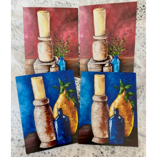 Candlelight and Vase Boxed Notecard Set | 4-Card Elegant Stationery Set