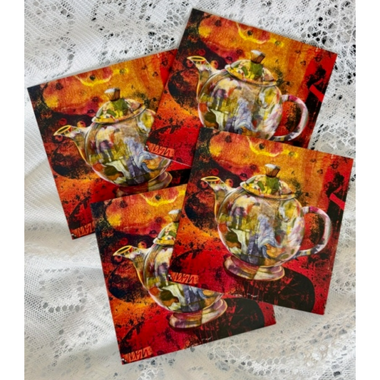 Colorful Teapot All-Occasion Notecard Set | 4 Cards