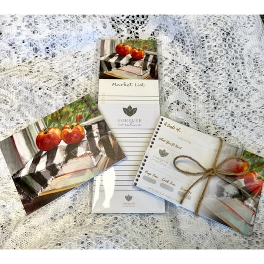 Summer Tomato Gift Set Featuring Magnetic Market List, 8 Recipe Cards & Fine Art Note Card