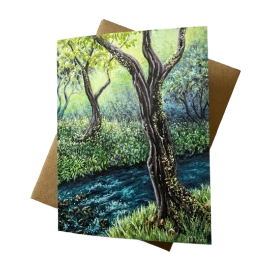 Babbling Brook Dreamscape Fine Art Greeting Card