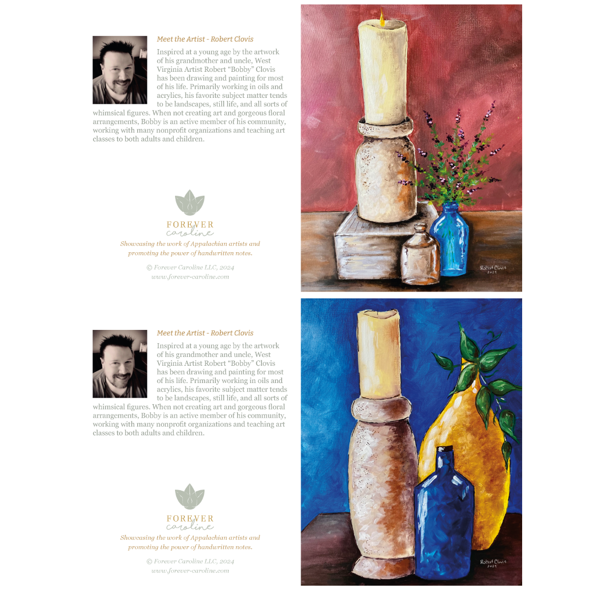 Clovis Candle and Vase Collection Notecard Set