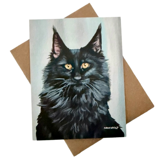Black Cat All-Occasion Blank Notecard | Single Card OR Boxed Sets of 4, 8 and 20 Cards